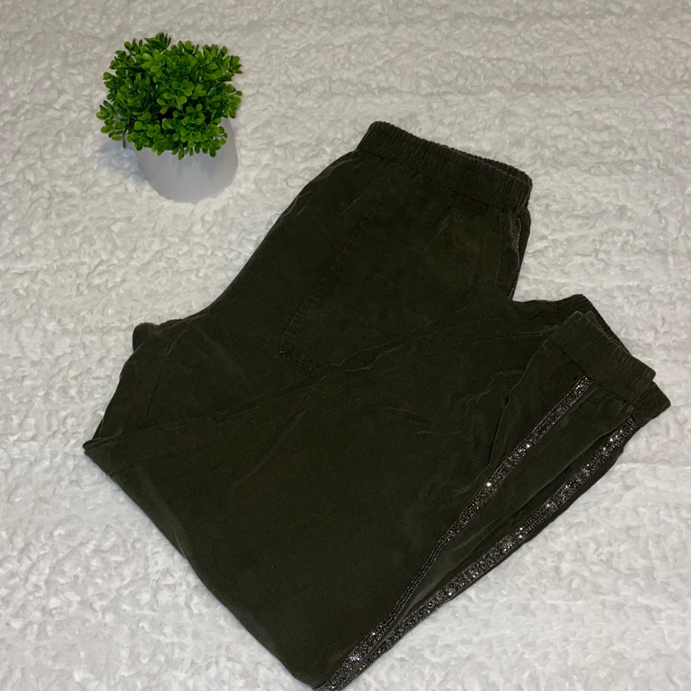 🎈Zara Beaded Detail Olive Green Jogger